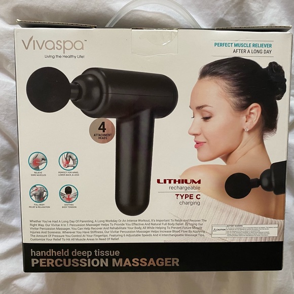 🎉🎉HP🎉🎉NEW Vivaspa Handheld DeepTissue Percussion Massager muscle reliever - Picture 2 of 9
